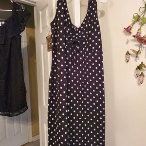 Polka dot sleeveless, v cut dress, Derek Heart
